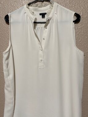 Ann Taylor Mandarin-Collar Sleeveless Top